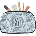 Sea-blue Seashells Makeup / Cosmetic Bag - Medium (Personalized)