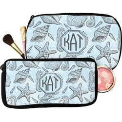 Sea-blue Seashells Makeup / Cosmetic Bag (Personalized)