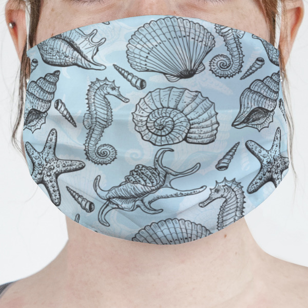 Custom Sea-blue Seashells Face Mask Cover