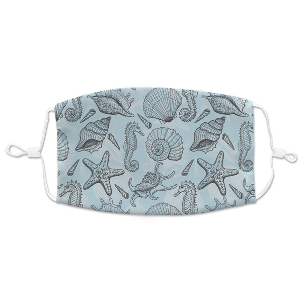 Custom Sea-blue Seashells Adult Cloth Face Mask - XLarge