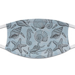 Sea-blue Seashells Cloth Face Mask (T-Shirt Fabric)