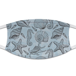 Sea-blue Seashells Cloth Face Mask (T-Shirt Fabric)