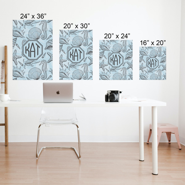 Sea-blue Seashells Matte Poster - Sizes