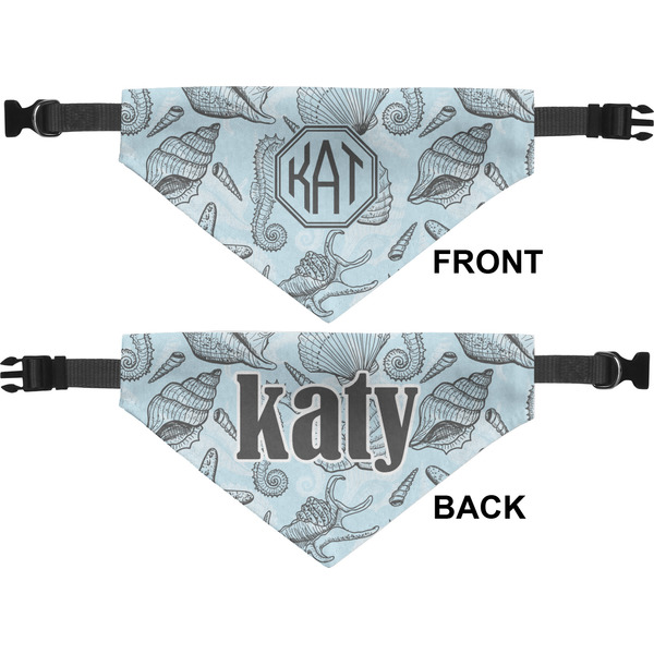 Sea-blue Seashells Medium Dog Bandana Approval