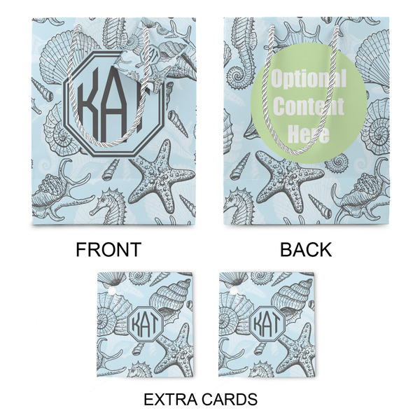 Sea-blue Seashells Medium Gift Bag - Approval