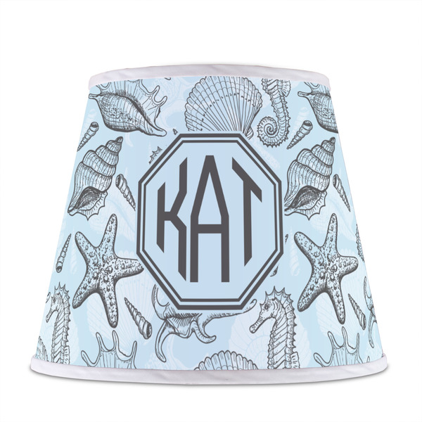 Sea-blue Seashells Poly Film Empire Lampshade - Front View