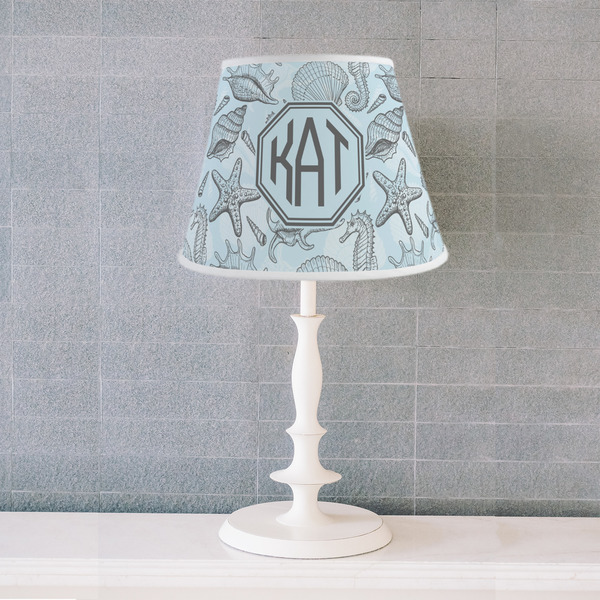 Sea-blue Seashells Poly Film Empire Lampshade - Lifestyle