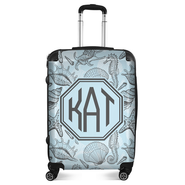 Custom Sea-blue Seashells Suitcase - 24" Medium - Checked (Personalized)