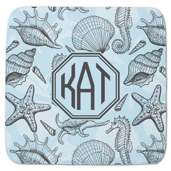 Custom Sea-blue Seashells Memory Foam Bath Mat - 48"x48" (Personalized)