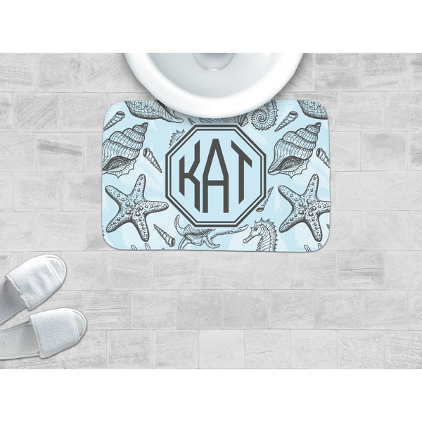 Sea-blue Seashells Memory Foam Bath Mat - LIFESTYLE