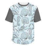 Sea-blue Seashells Men's Crew T-Shirt - Large