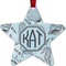 Sea-blue Seashells Metal Star Ornament - Front