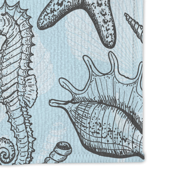 Sea-blue Seashells Microfiber Dish Rag - DETAIL