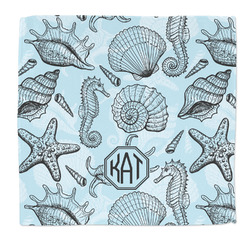 Sea-blue Seashells Microfiber Dish Rag (Personalized)