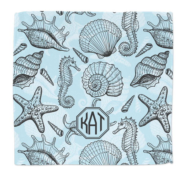 Custom Sea-blue Seashells Microfiber Dish Rag (Personalized)