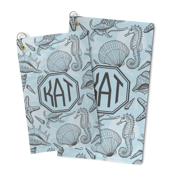 Sea-blue Seashells Microfiber Golf Towel - PARENT/MAIN