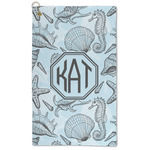 Sea-blue Seashells Microfiber Golf Towel (Personalized)
