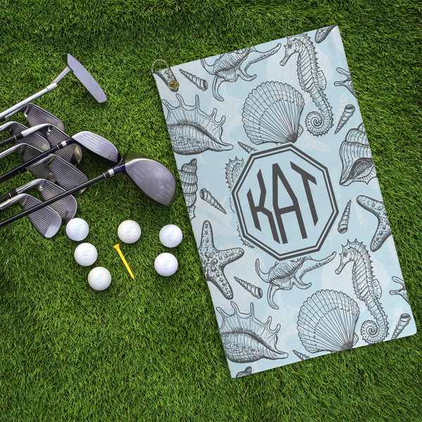 Sea-blue Seashells Microfiber Golf Towels - LIFESTYLE
