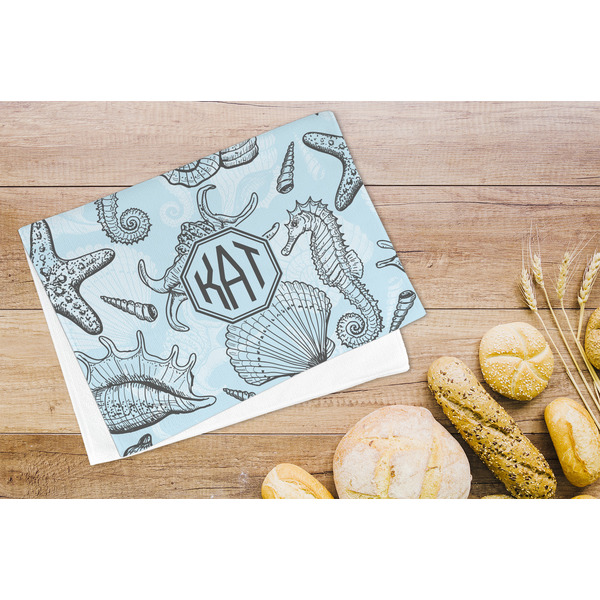 Sea-blue Seashells Microfiber Kitchen Towel - LIFESTYLE