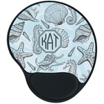 Sea-blue Seashells Mouse Pad with Wrist Support