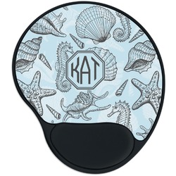 Sea-blue Seashells Mouse Pad with Wrist Support