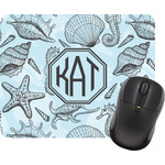 Sea-blue Seashells Rectangular Mouse Pad (Personalized)