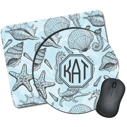 Sea-blue Seashells Mouse Pad (Personalized)