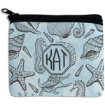 Sea-blue Seashells Rectangular Coin Purse (Personalized)