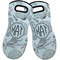 Sea-blue Seashells Neoprene Oven Mitts - Set of 2 w/ Monogram