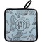 Sea-blue Seashells Pot Holder w/ Monogram