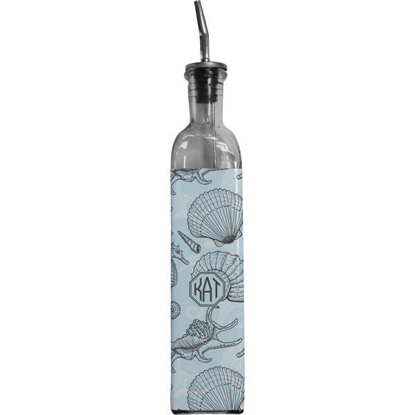 Custom Sea-blue Seashells Oil Dispenser Bottle (Personalized)
