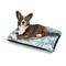 Sea-blue Seashells Outdoor Dog Beds - Medium - IN CONTEXT