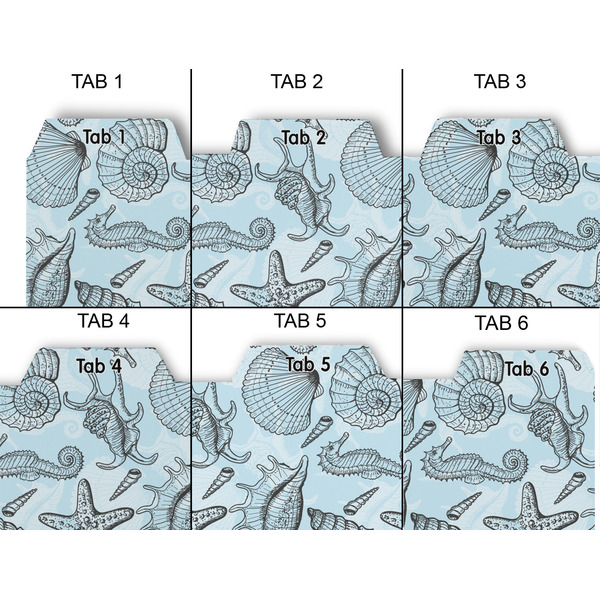 Sea-blue Seashells Page Dividers - Set of 6 - Approval