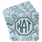 Sea-blue Seashells Paper Coasters w/ Monograms