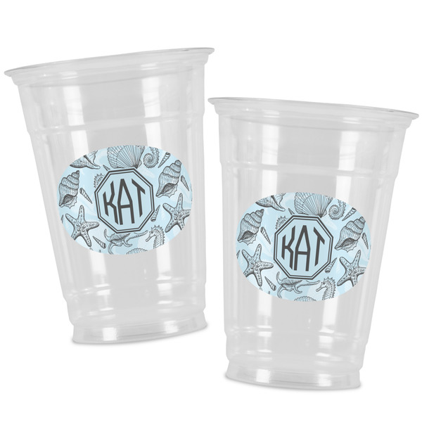 Sea-blue Seashells Party Cups - 16oz - Alt View