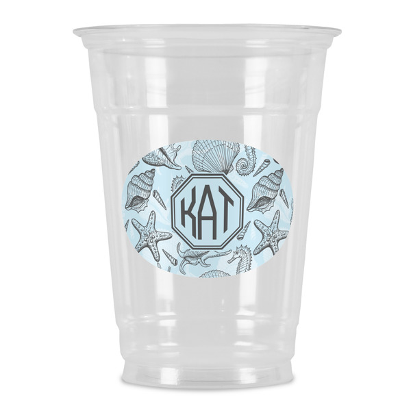 Custom Sea-blue Seashells Party Cups - 16oz (Personalized)