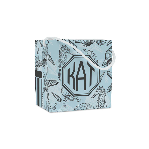 Custom Sea-blue Seashells Party Favor Gift Bags - Gloss (Personalized)