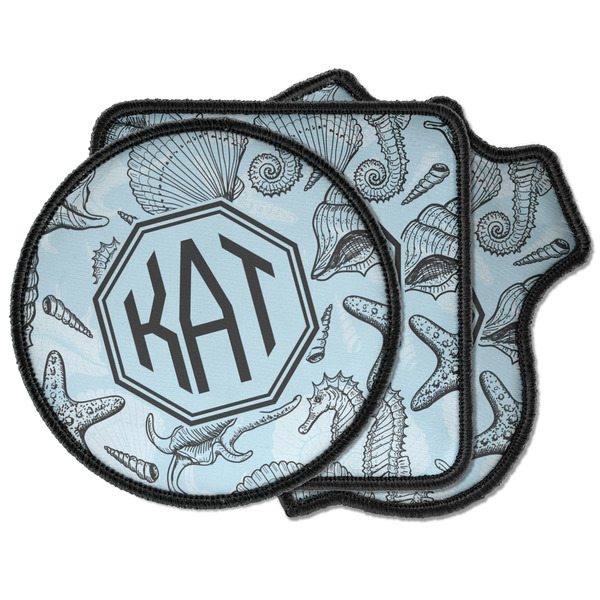 Custom Sea-blue Seashells Iron on Patches (Personalized)