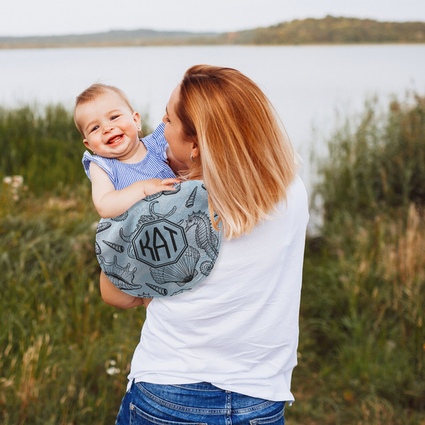 Sea-blue Seashells Peanut Shaped Burp - Lifestyle