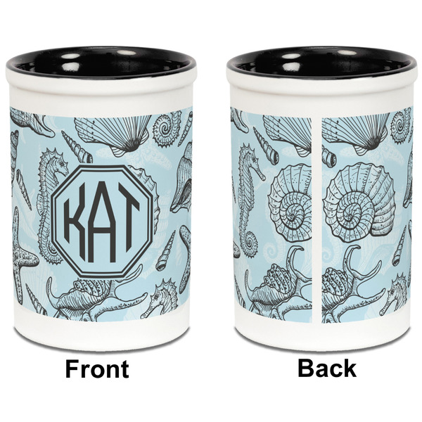 Sea-blue Seashells Pencil Holder - Black - approval