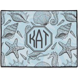 Sea-blue Seashells Door Mat (Personalized)