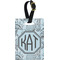 Sea-blue Seashells Plastic Luggage Tag - Rectangular w/ Monogram