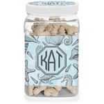 Sea-blue Seashells Dog Treat Jar (Personalized)