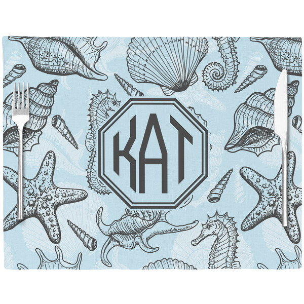 Sea-blue Seashells Placemat with Props