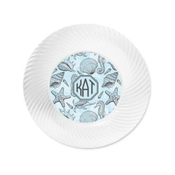 Sea-blue Seashells Plastic Party Appetizer & Dessert Plates - 6" (Personalized)