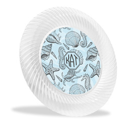 Sea-blue Seashells Plastic Party Dinner Plates - 10" (Personalized)