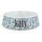 Sea-blue Seashells Plastic Dog Bowl - Large (Personalized)