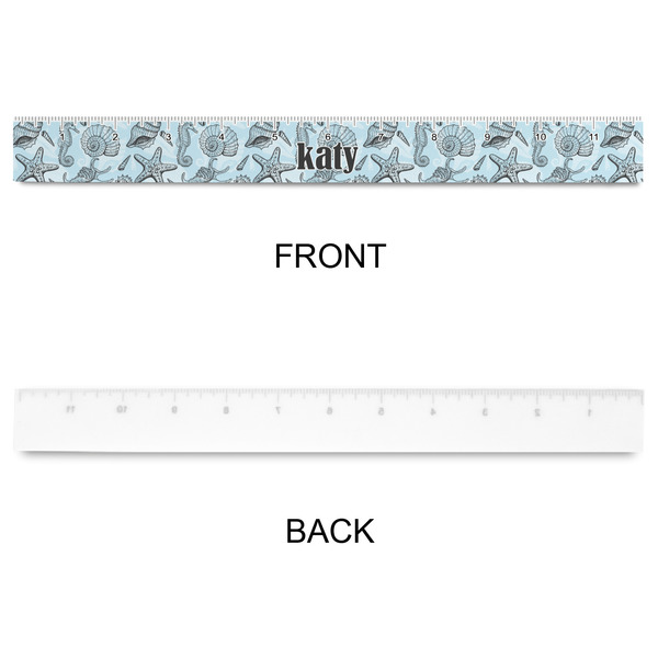 Sea-blue Seashells Plastic Ruler - 12" - APPROVAL