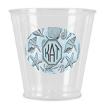 Sea-blue Seashells Plastic Shot Glass (Personalized)