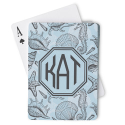Sea-blue Seashells Playing Cards (Personalized)
